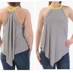 We The Free Womens Pointed Hem Heathered Tank Top Gray Size Small